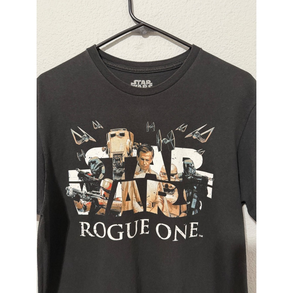 Star Wars Rogue One Graphic T-Shirt Mens Medium Black Slim Fit Fifth Galactic